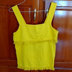 J crew fringe sleeveless top